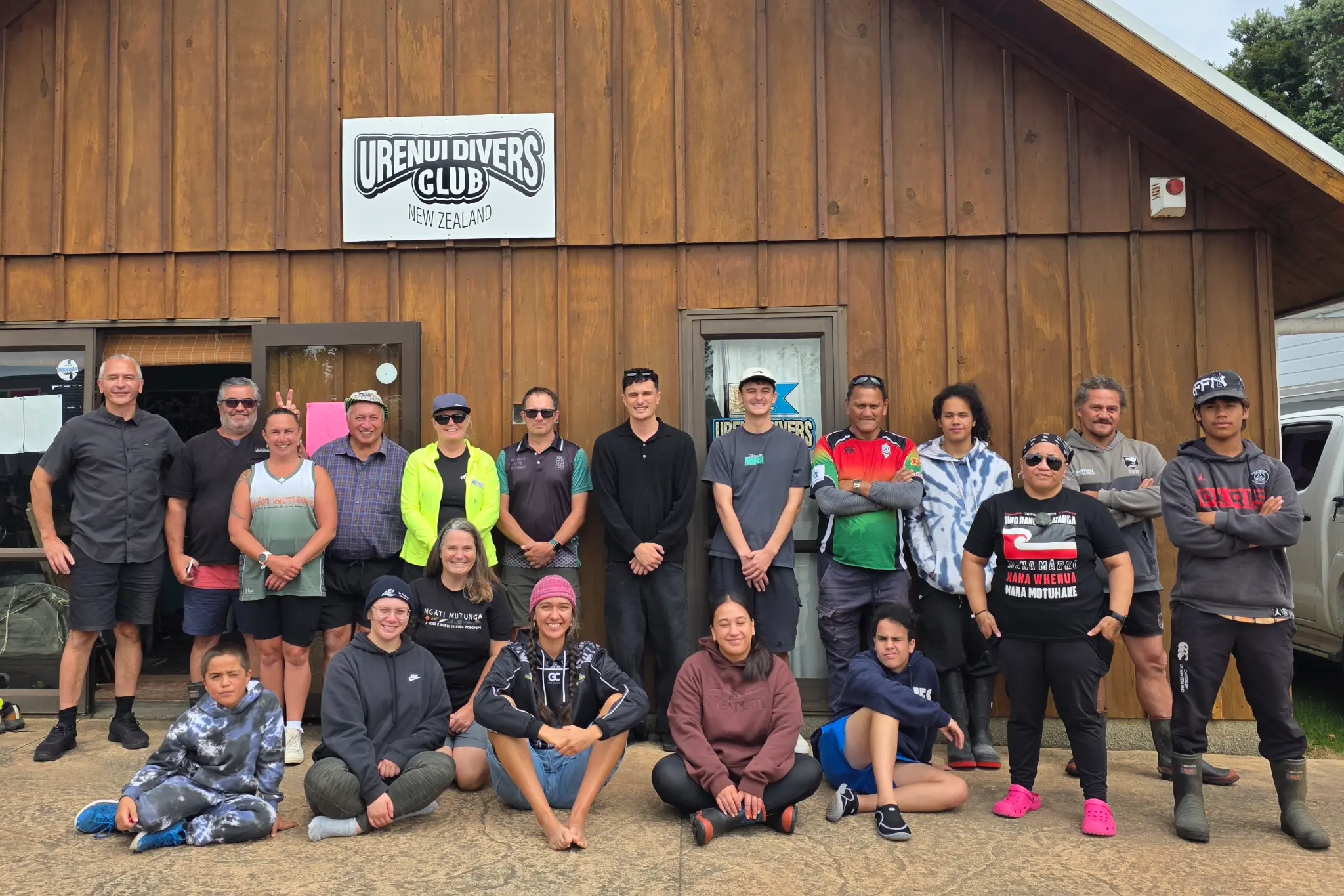 Survey team at Urenui Divers Club